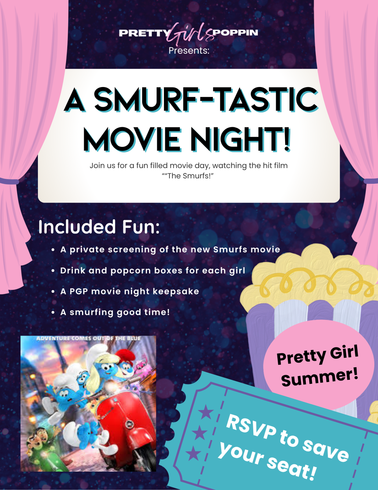 π¬ Smurftastic Movie Night with Pretty Girls Poppin! ππΏ