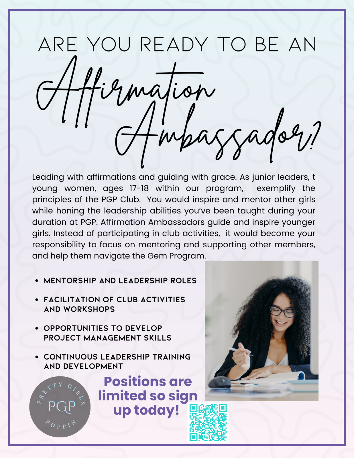 PGP 2025–2026 Registration – Affirmation Ambassadors (Ages 17–18)