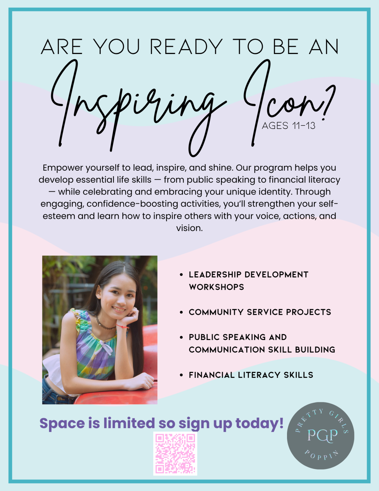 PGP 2025–2026 Registration – Inspiring Icons (Ages 11–13)