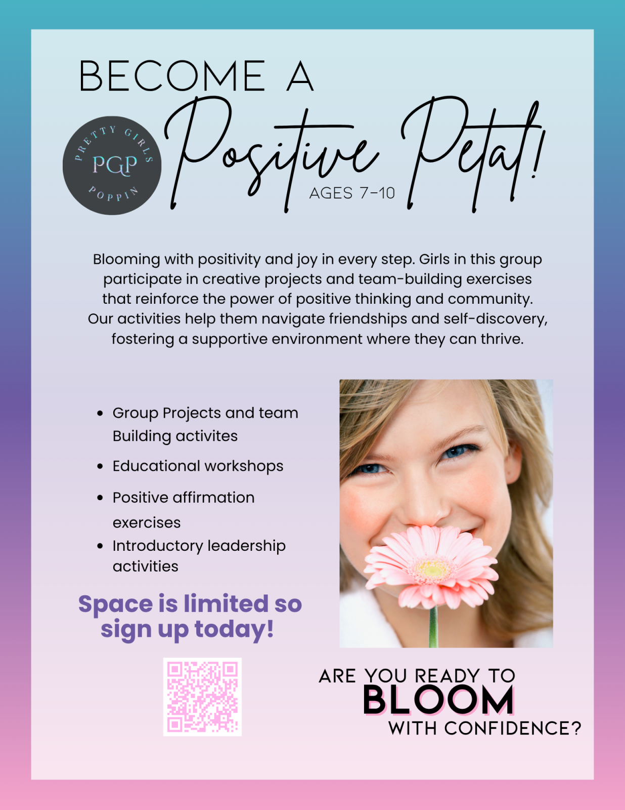 PGP 2025–2026 Registration – Positive Petals (Ages 7–10)