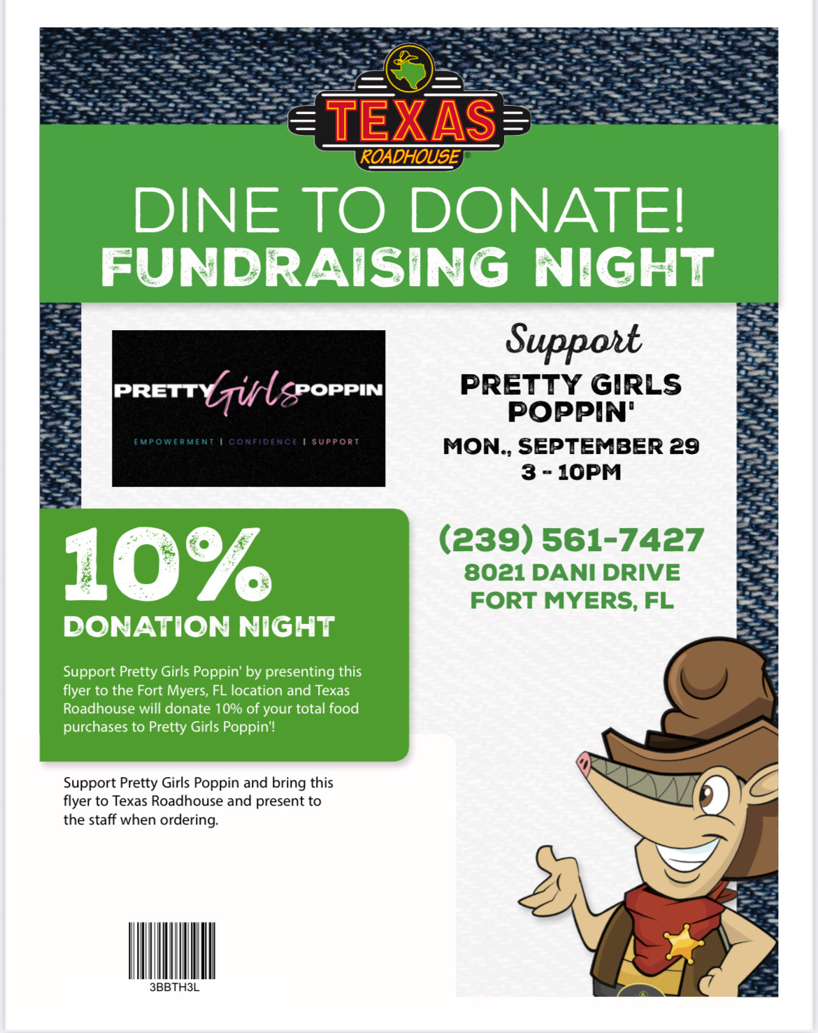 September Dine to Donate Night with Texas Roadhouse 