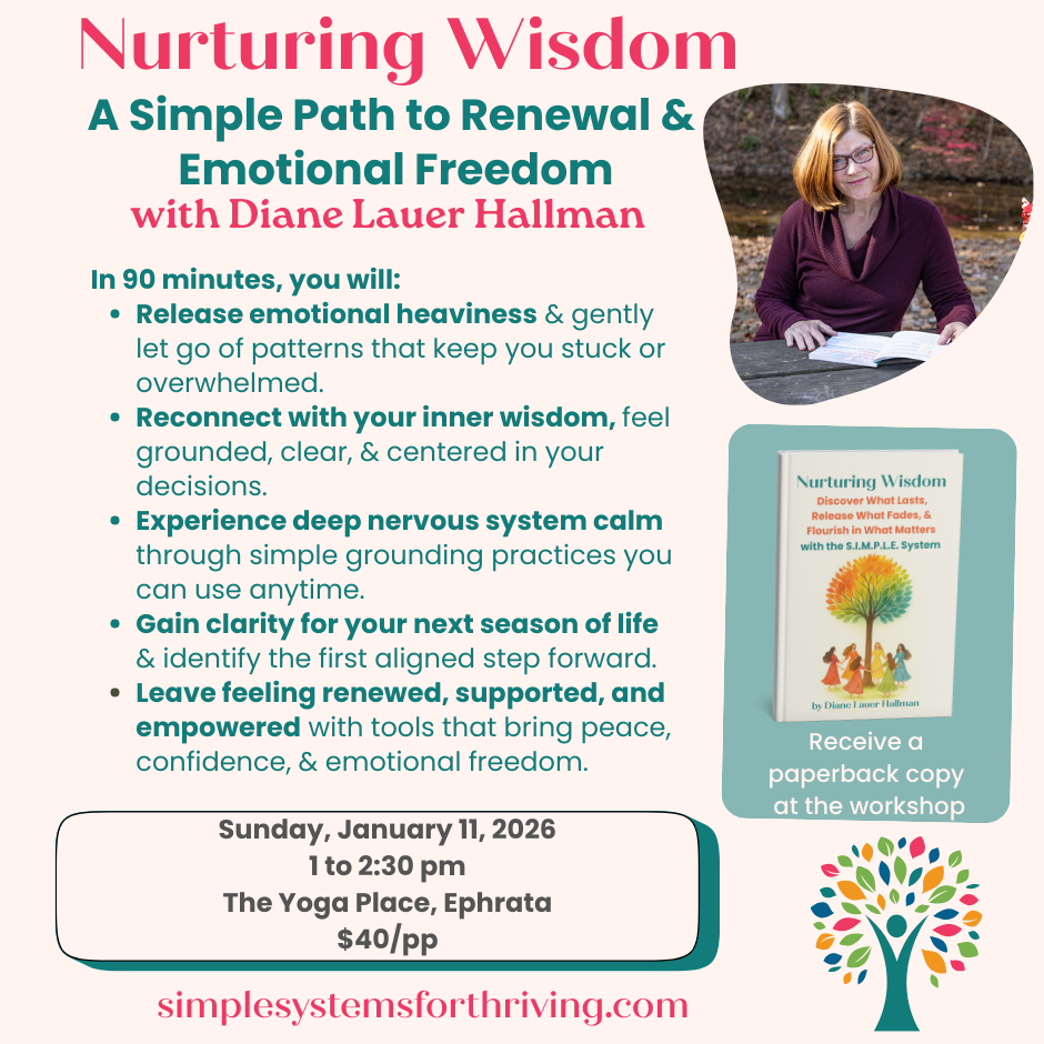 Nurturing Wisdom: A Simple Path to Renewal & Emotional Freedom at The Yoga Place, Ephrata, PA
