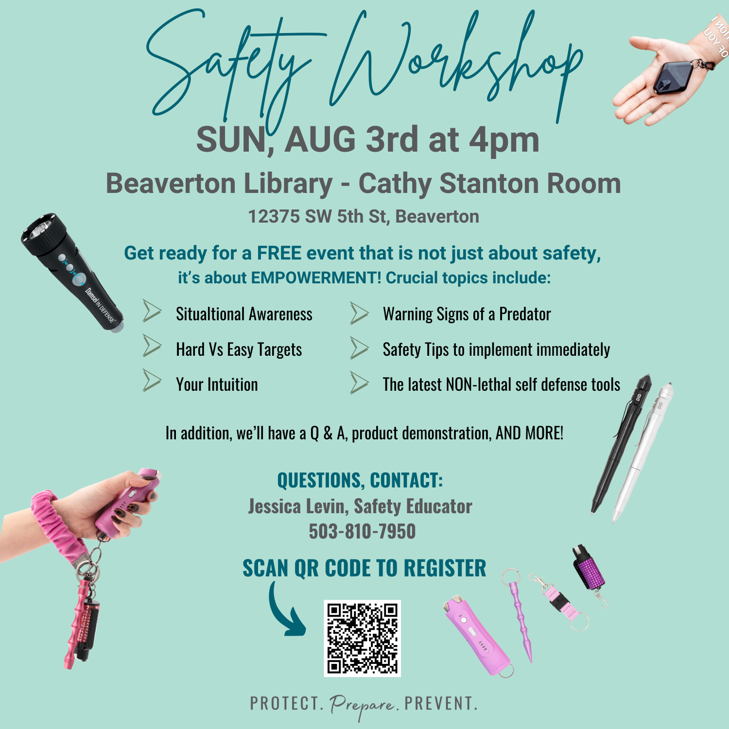 Safety Workshop - AUG 3rd!